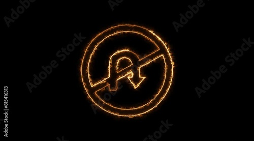  No U-Turn reflective traffic signs icon animation.