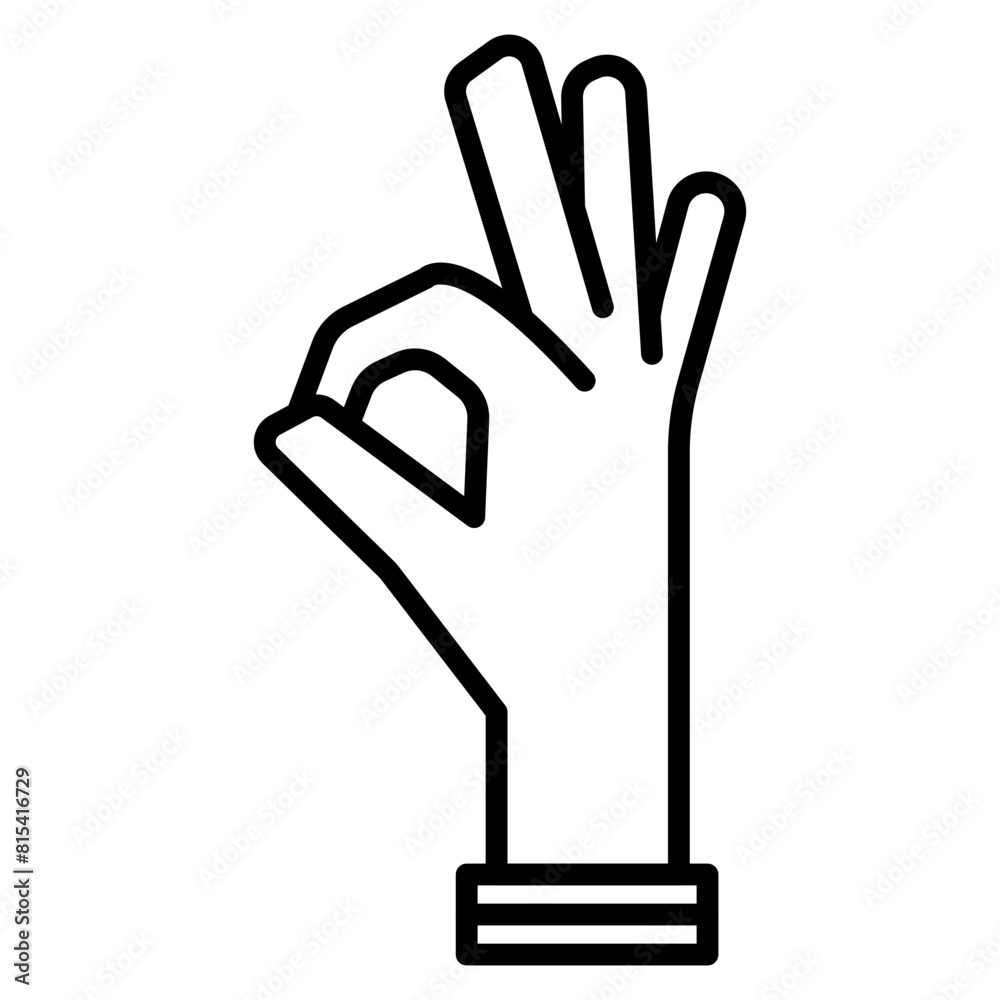 Obraz premium Okay Hand Sign vector icon. Can be used for Customer Feedback iconset.