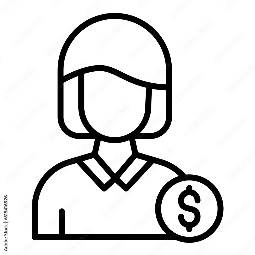 Salesperson vector icon. Can be used for Women iconset. Salesperson vector icon. Can be used for Women iconset.
