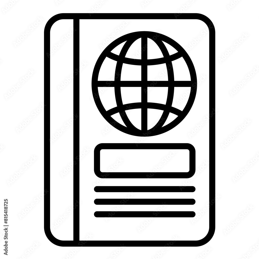 Passport vector icon. Can be used for Beach Resort iconset. Passport vector icon. Can be used for Beach Resort iconset.