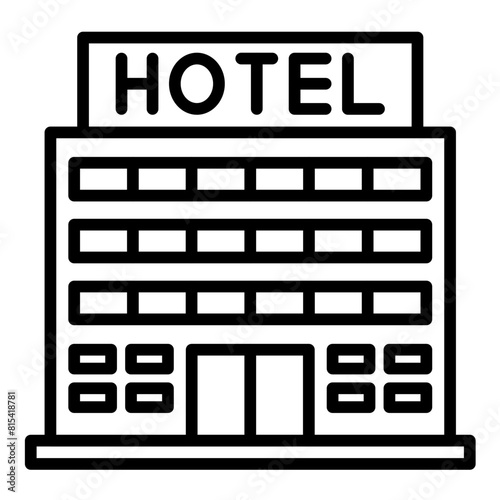 Hotel vector icon. Can be used for Beach Resort iconset.