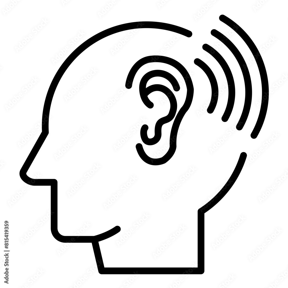 Hearing voices vector icon. Can be used for Psychology iconset. Hearing voices vector icon. Can be used for Psychology iconset.