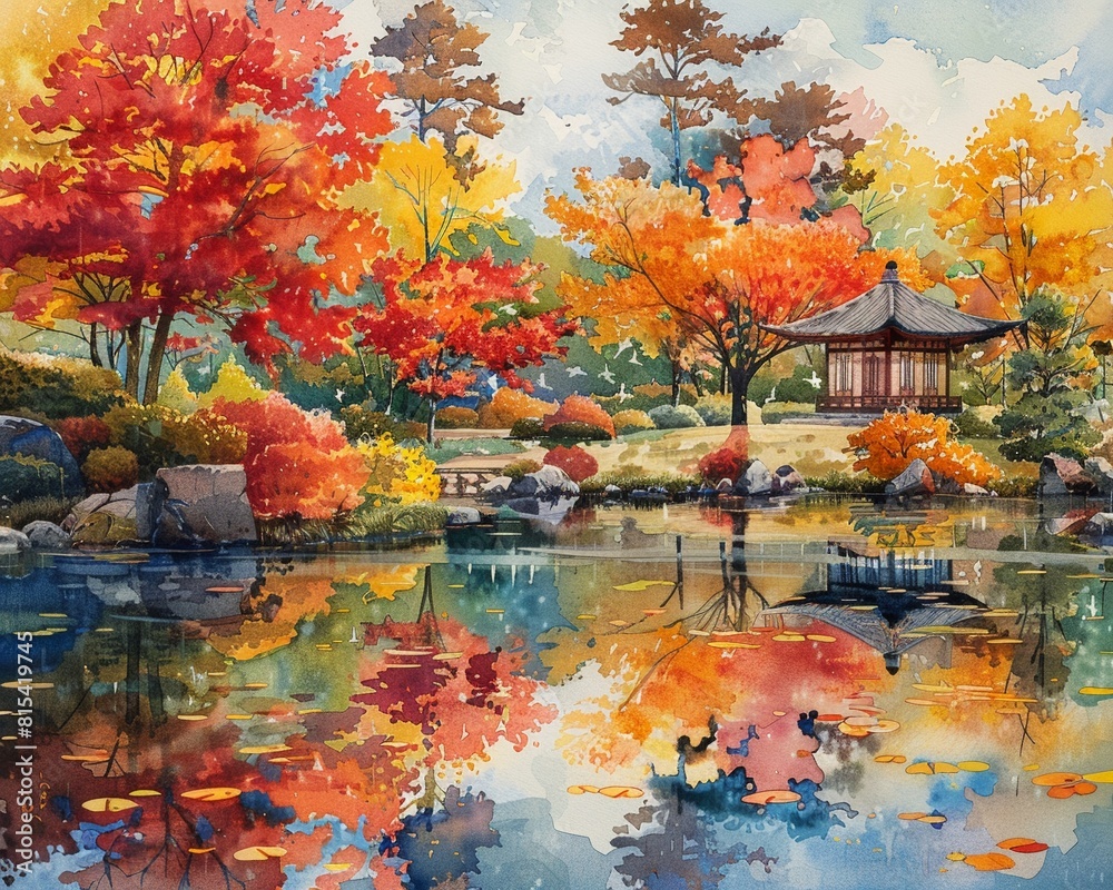 A vibrant watercolor scene of an alpine meadow, with wildflowers and mountain elements blending into a colorful natural background Generative AI A vibrant watercolor scene of an alpine meadow, with wildflowers and mountain elements blending into a colorful natural background Generative AI