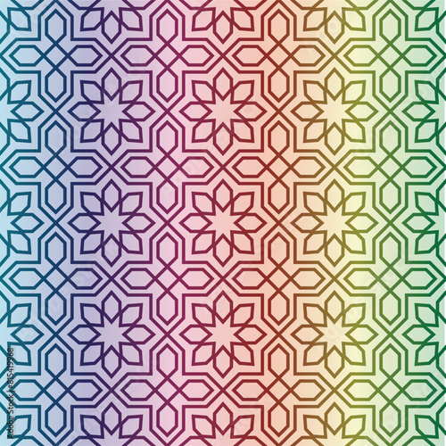 colorful Batik Seamless floral pattern with multi gradient Design for fashion, fabric, textile, wallpaper, wrapping, and all prints.