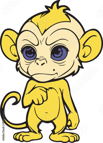 monkey animal color illustration 