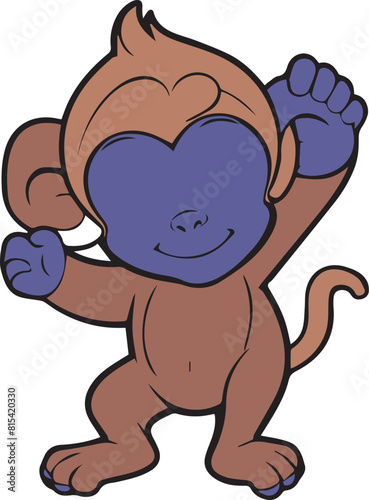 monkey animal color illustration 