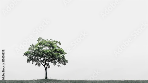 Lonely tree against a white backdrop
