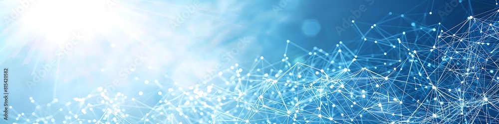A complex network of digital connections in cool shades of blue and icy white A complex network of digital connections in cool shades of blue and icy white
