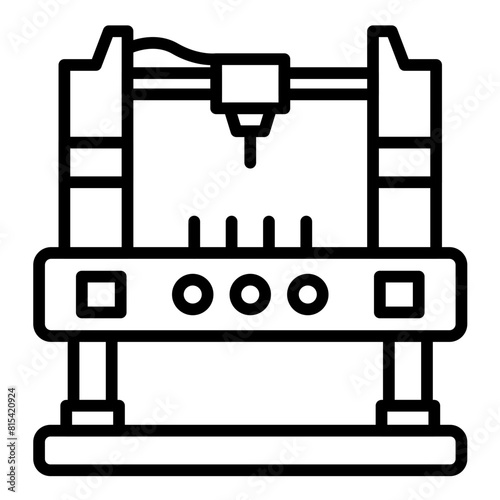 Cnc Machine vector icon. Can be used for Printing iconset.