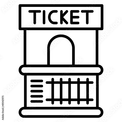 Ticket Office vector icon. Can be used for Railway iconset.