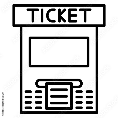 Ticket Machine vector icon. Can be used for Railway iconset.