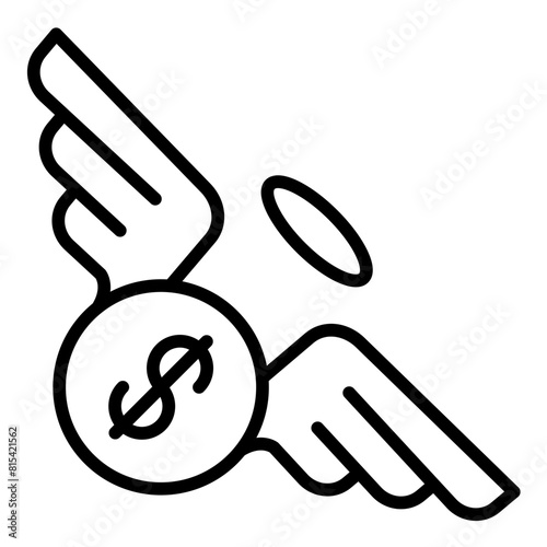 Money with Wings vector icon. Can be used for Carnival iconset.