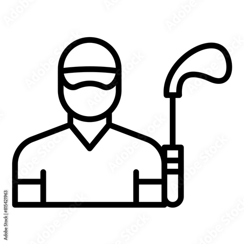 Golf Player Male vector icon. Can be used for Golf iconset.