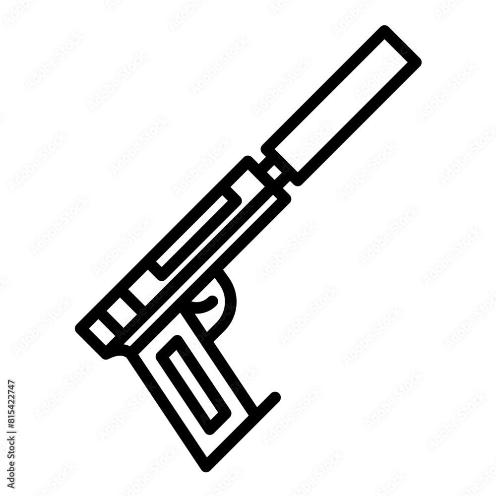 Pistol vector icon. Can be used for Shooting iconset.