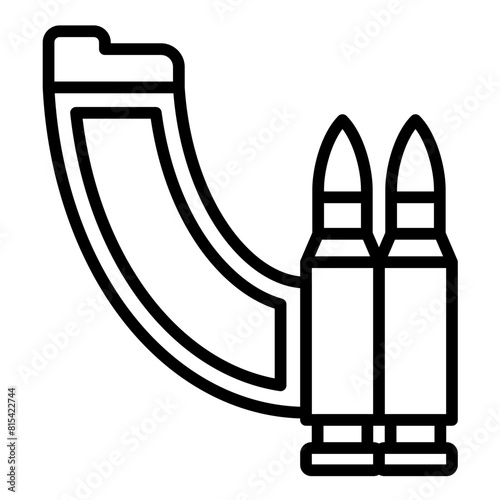 Bullet vector icon. Can be used for Shooting iconset.