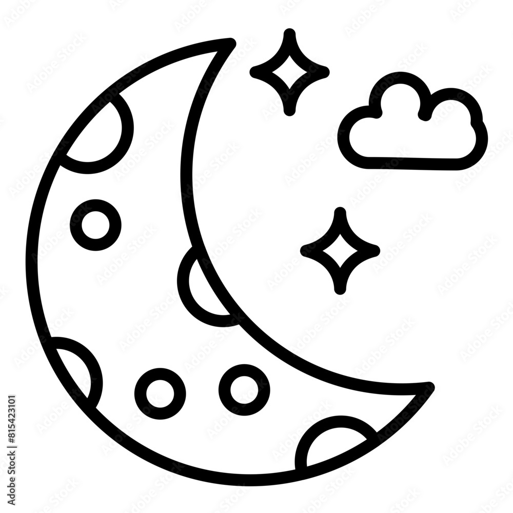 Obraz premium Moon vector icon. Can be used for Fairytale iconset.