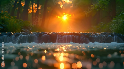 Closeup Sunrise over a river footage photo