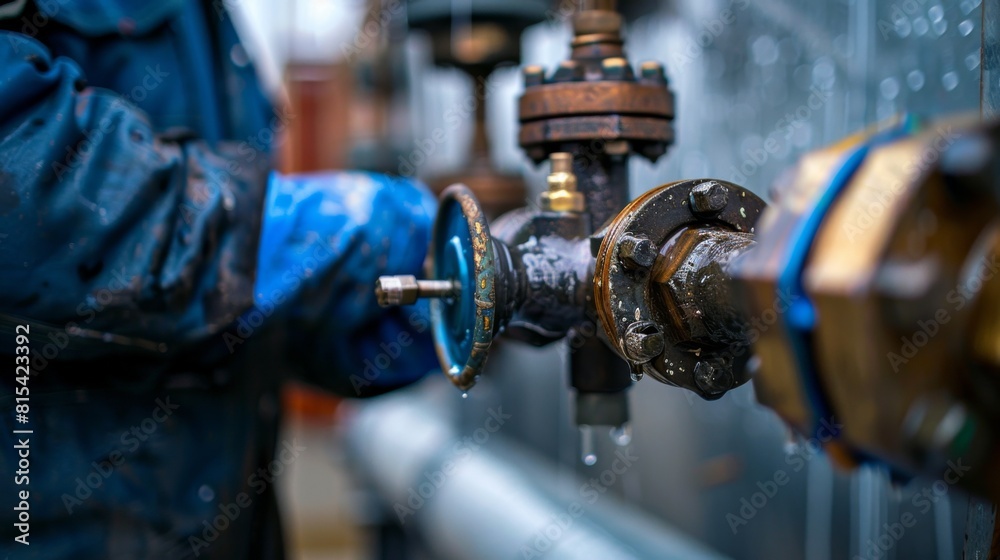 custom made wallpaper toronto digitalA plumber conducting a backflow prevention test at a municipal water system.