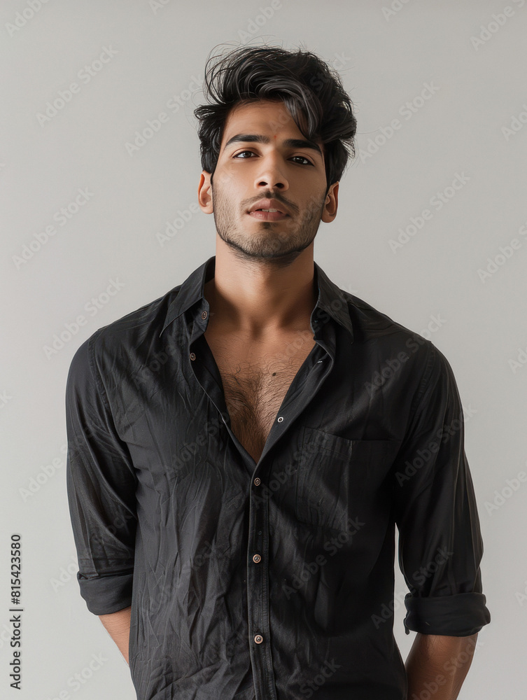 Fototapeta premium young indian handsome man giving pose on white background