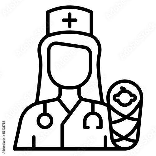 Delivery Nurse Midwife vector icon. Can be used for Nursing iconset.