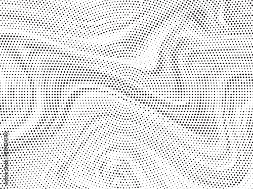Abstract black and white psychedelic seamless dotted marble pattern with hallucination swirls. Vector liquid monochrome acrylic texture. Flow art. Tie dye simple artistic effect. Halftone background. 