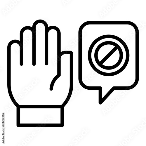 Right To Object vector icon. Can be used for Compliance And Regulation iconset.