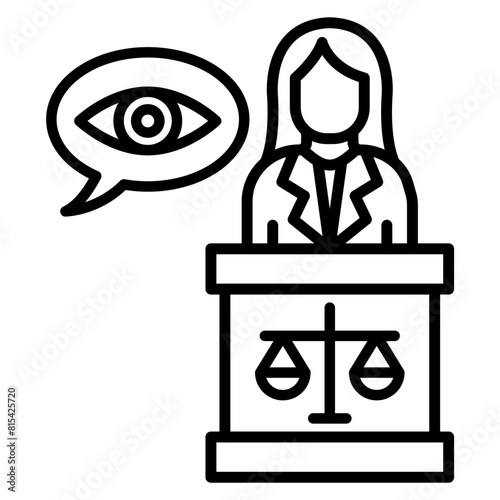 Female Witnness vector icon. Can be used for Crime Investigation iconset.