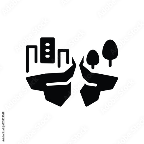 Black solid icon for plate tectonics