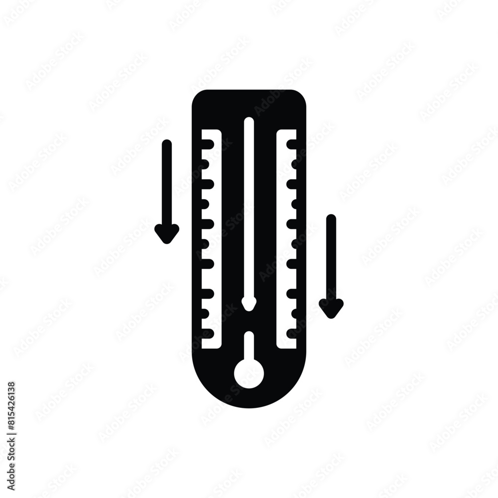 Black solid icon for temperature decrease Black solid icon for temperature decrease