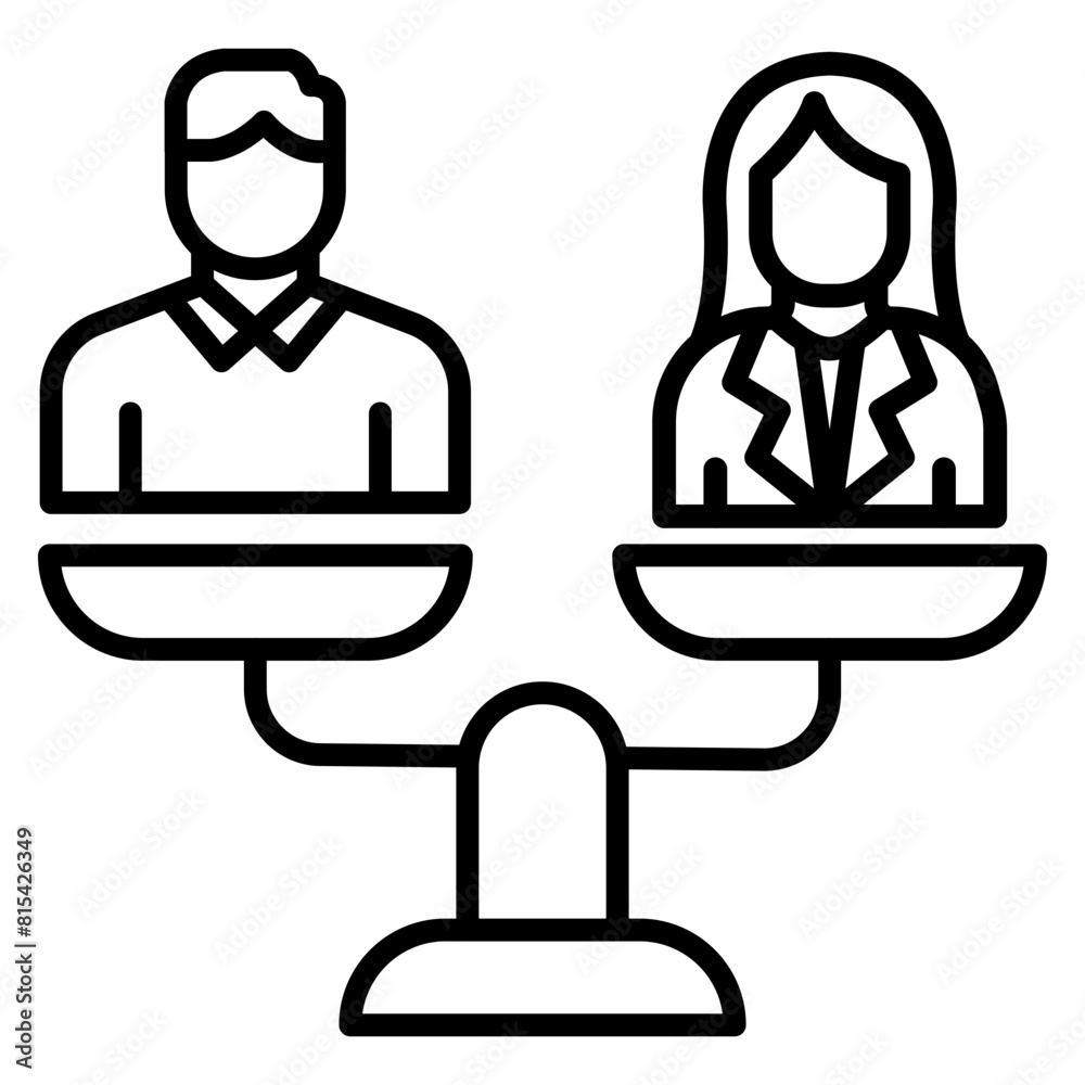 Fototapeta premium Gender Equality vector icon. Can be used for Human Rights iconset.