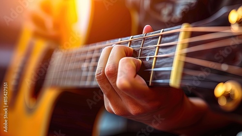 Close-Up Guitar Performance in Low-Light Conditions