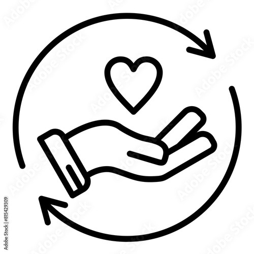 Giving Back vector icon. Can be used for Survey iconset.