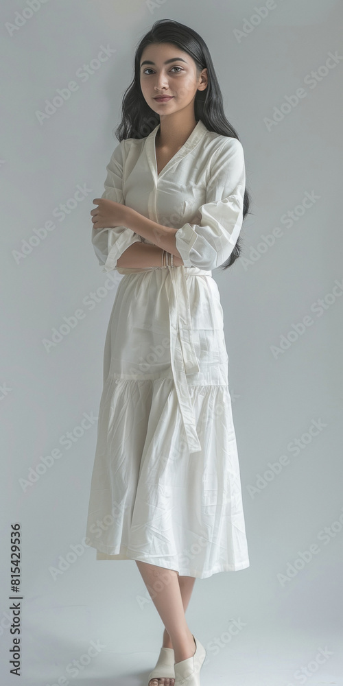 indian Girl wearing White Colour Modern dress,