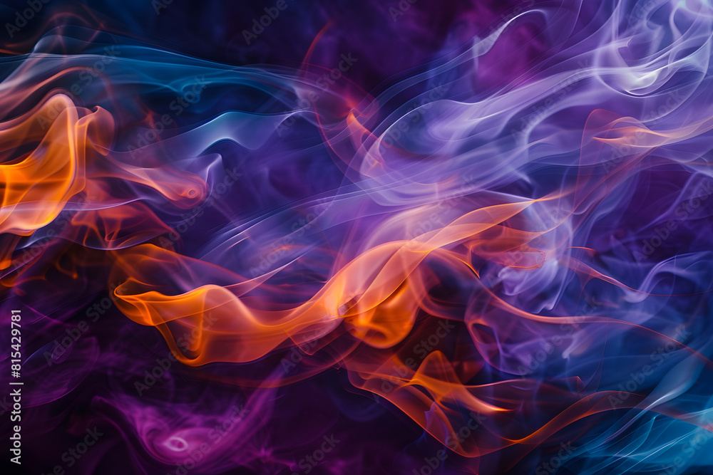 Abstract colorful smoke waves background
