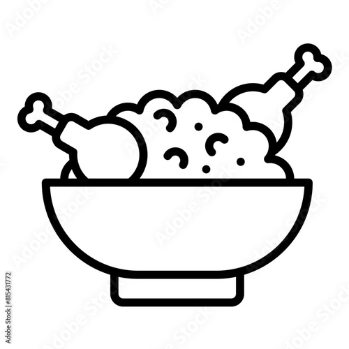 Chicken Rice vector icon. Can be used for World Cuisine iconset.