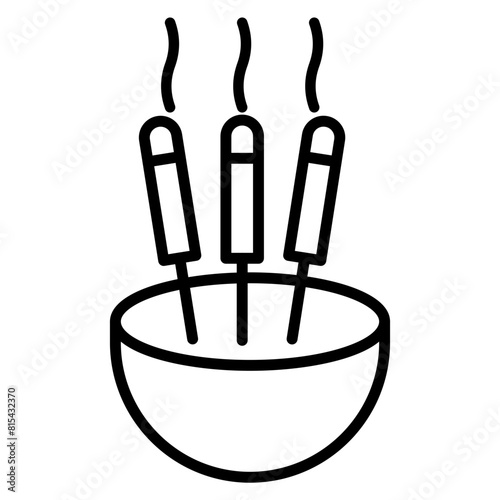 Incense Sticks vector icon. Can be used for Spa iconset.