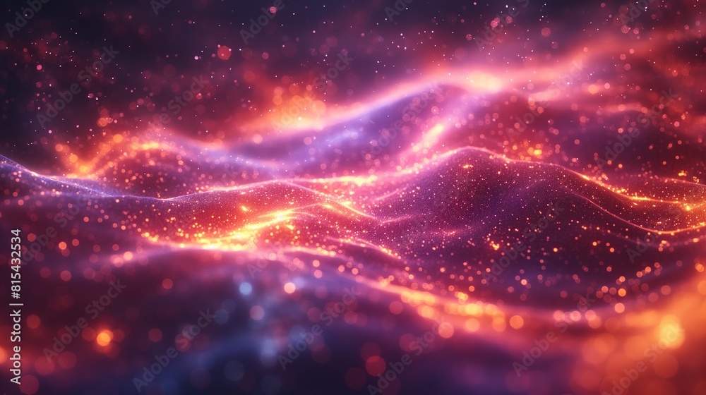 Fiery Particle Wave Flow in a Cosmic Nebula Setting