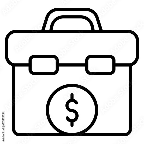 Currency Briefase vector icon. Can be used for Business and Finance iconset.