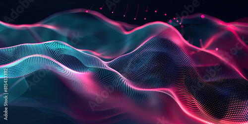 Wavy background lines  flowing pattern backdrop neon futuristic design elements  abstract textured backgrounds  generated ai