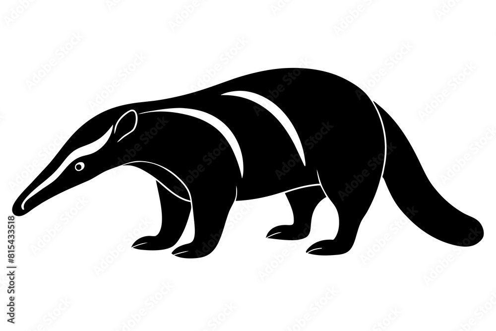 anteater line art silhouette illustration anteater line art silhouette illustration