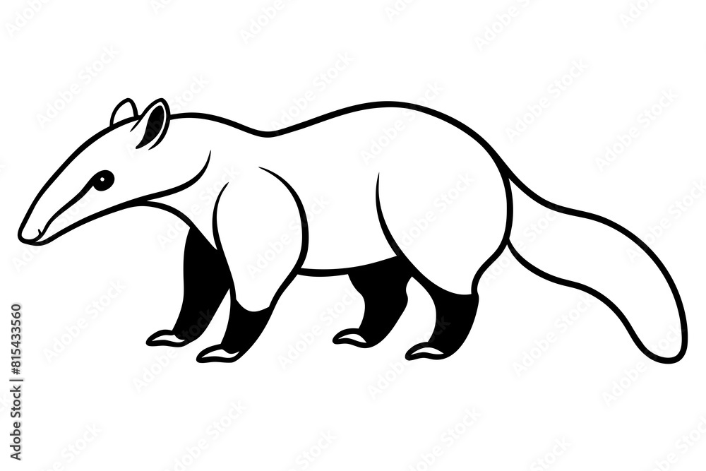 anteater line art silhouette illustration anteater line art silhouette illustration