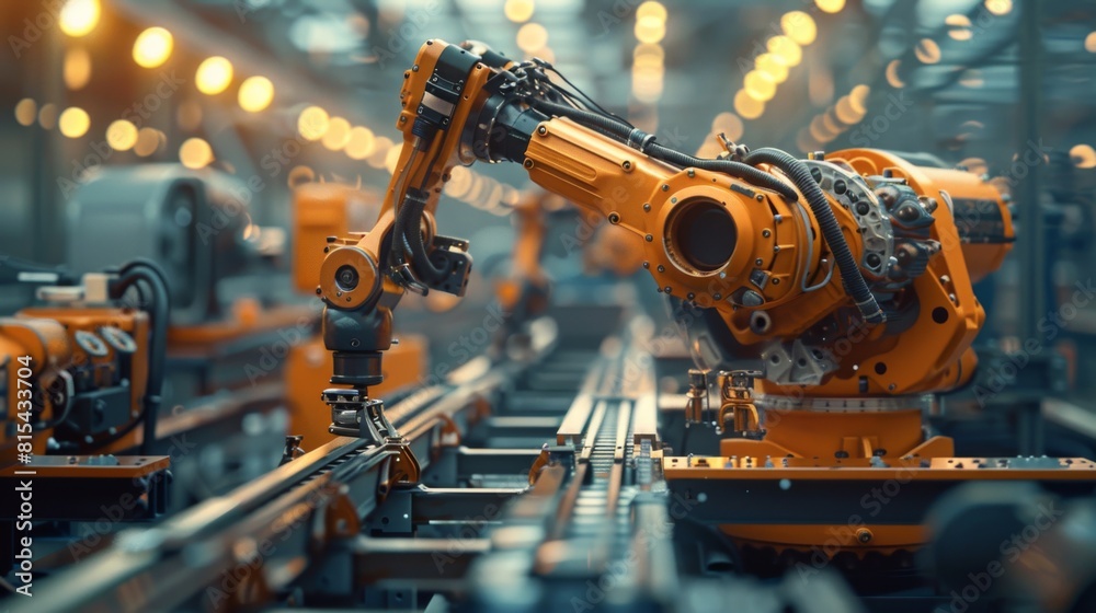 A mechanic installing a new software update on a factory robot controller. A mechanic installing a new software update on a factory robot controller.