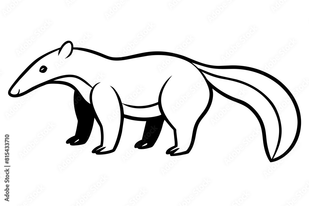 anteater line art silhouette illustration