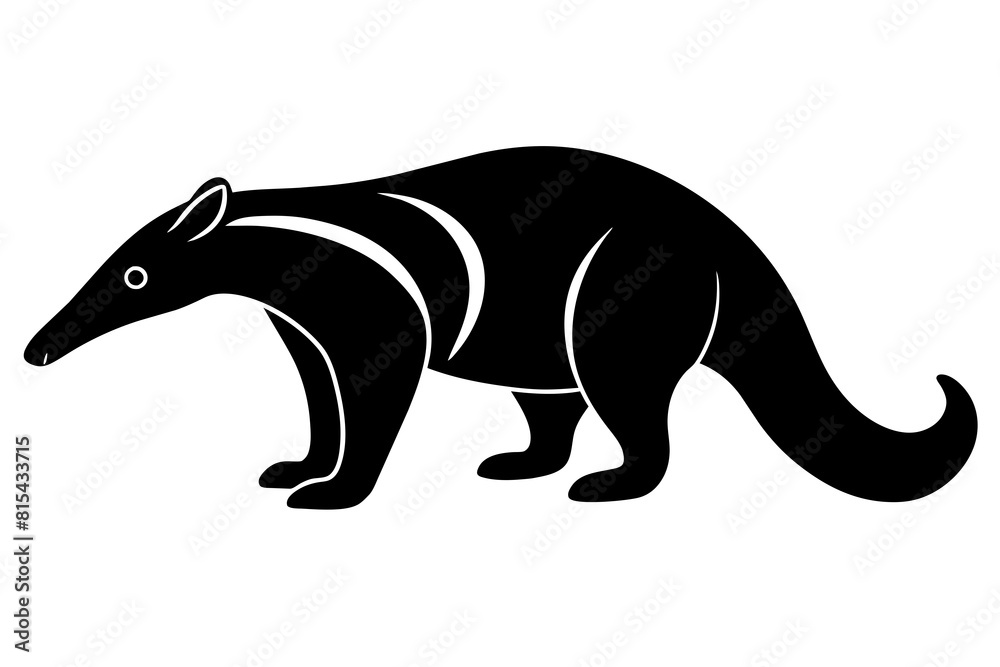anteater line art silhouette illustration anteater line art silhouette illustration