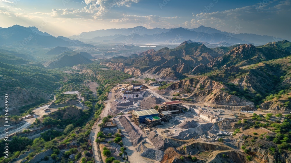 Foto de Aerial view of the Khewra Salt Mine in Pakistan, featuring the ...