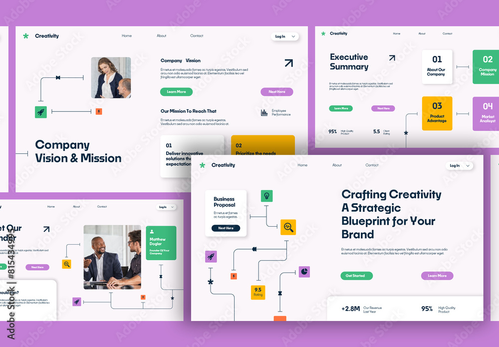 White Modern Creative Agency Business Proposal Power Point Layout Stock ...
