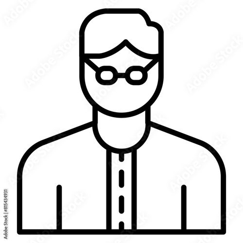 Character Male vector icon. Can be used for Literature iconset.
