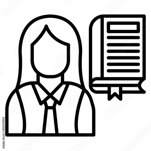 Teacher Female vector icon. Can be used for Literature iconset.
