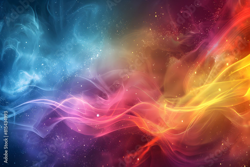 Vibrant abstract background with flowing waves in a spectrum of colors © ALEXSTUDIO