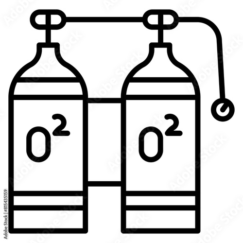 Diving Cylinder vector icon. Can be used for Vacation and Tourism iconset.